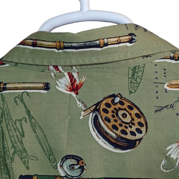 IVY CREW CLASSICS Fishing Themed Short Sleeve Button Down Shirt Size XXL - Picture 9 of 12